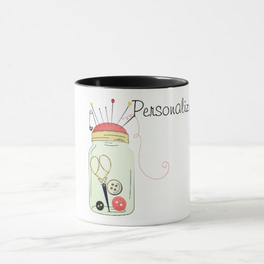 Altes Nähset Tasse (Zentrum)