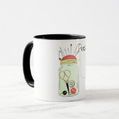 Altes Nähset Tasse (Vorderseite Links)