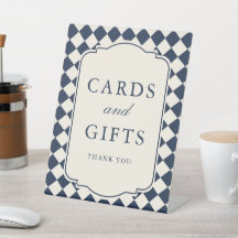 Altes Navy Karo Hochzeitskarten & Geschenke