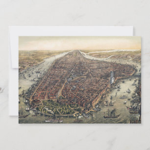Altes New York City, Manhattan, Brooklyn Bridge Einladung