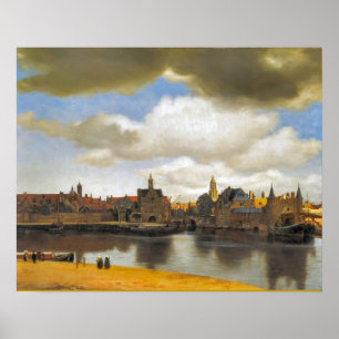 Altes niederländisches Bild, Vermeer, Ansicht von Poster