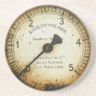 altes Öldruckmessgerät/-instrument/-skala/-meter Getränkeuntersetzer