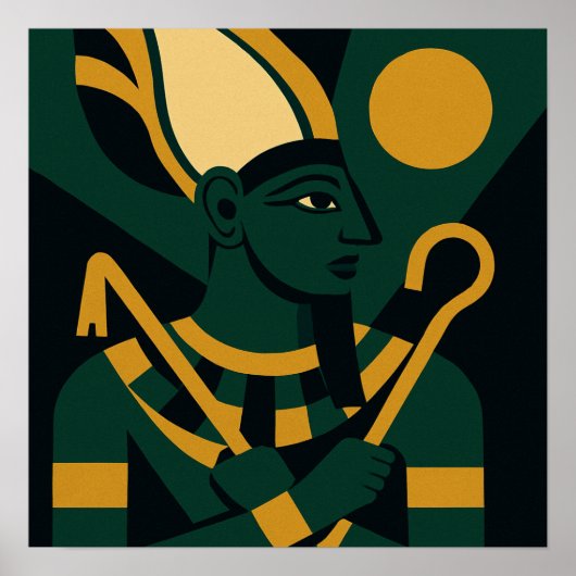 Altes Osiris Göttlicher Ägyptischer Gott Poster (Vorne)