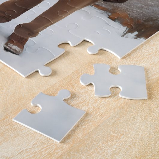 Altes Paar im Schnee Puzzle (Seite)