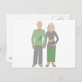 Altes Paar in Liebe Postkarte (Vorne/Hinten)