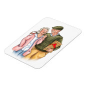 Altes Paar vollfarbige Original Kunst Jubiläum Magnet (Linke Seite)