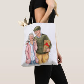 Altes Paar vollfarbige Original Kunst Jubiläum Tasche (Von Nahem)