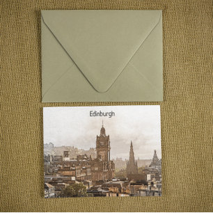 Altes Panorama von Edinburgh Schottland Postkarte