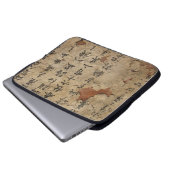 Altes Papier Chinesische Symbole Laptopschutzhülle (Vorne Knopf)