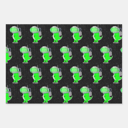 Altes Papier Druckastronaut T-Rex Dinosaur (Vorderseite 3)