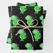 Altes Papier Druckastronaut T-Rex Dinosaur (Beispiel)