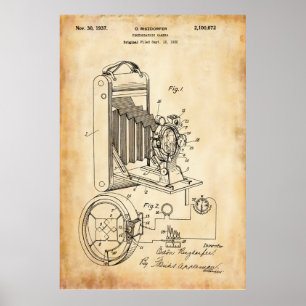 Altes Papier Fotografisches Patent Poster