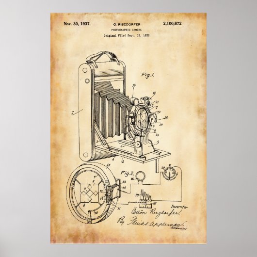 Altes Papier | Fotografisches Patent Poster (Vorne)