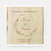 Altes Papier Jahrgang Hochzeitsnapkins Serviette (Vorderseite)