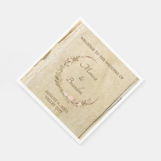 Altes Papier Jahrgang Hochzeitsnapkins Serviette (Ecke)