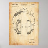 Altes Papier | Kopfhörer-Patent Poster (Vorne)