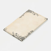 Altes Papier mit elegantem Rahmen Post-it Klebezettel (angewinkelt)