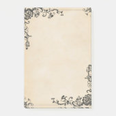 Altes Papier mit elegantem Rahmen Post-it Klebezettel (Vorderseite)
