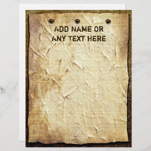 Altes Papier mit Holzbrille (Vorne/Hinten)