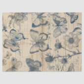 Altes Papier mit monochromen Farbschmetterlingen R (Vorderseite)