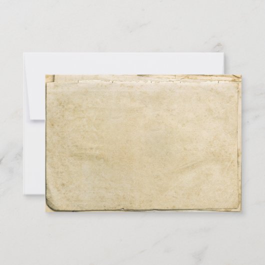 Altes Papier rustikale Hochzeitskarte RSVP Karte (Rückseite)