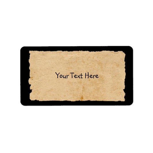 Altes Papier schwarz Adressaufkleber (Vorne)