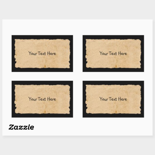 Altes Papier schwarz Rechteckiger Aufkleber (Blatt)