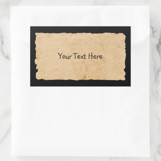 Altes Papier schwarz Rechteckiger Aufkleber (Tasche)