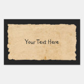 Altes Papier schwarz Rechteckiger Aufkleber (Vorderseite)