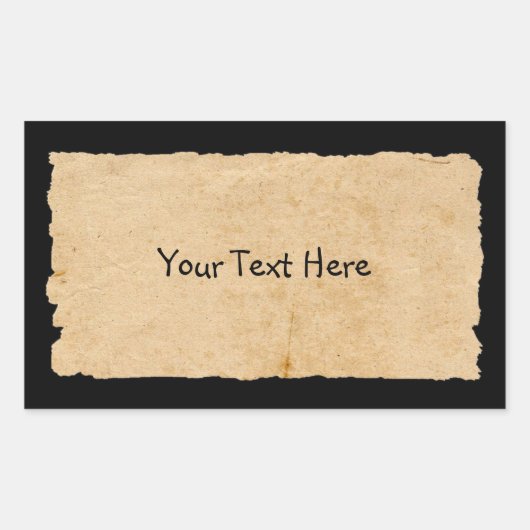 Altes Papier schwarz Rechteckiger Aufkleber (Vorderseite)