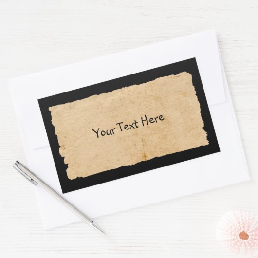 Altes Papier schwarz Rechteckiger Aufkleber (Umschlag)