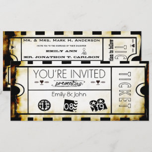 Altes Papier Ticket Vintage Moderne Typografie Hoc Einladung