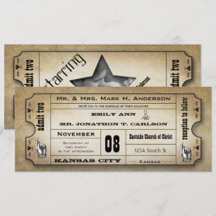 Altes Papier Vintage Moderne Typografie Ticket Hoc Einladung