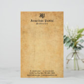 Altes Papierbild Elegante Vintage, typisierte Text Briefpapier (Stehend Vorderseite)