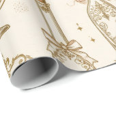 Altes Parfümflaschen-Wrap-Papier Geschenkpapier (Rolleneckpunkt)