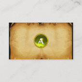 ALTES PARKMENT, GEM STEIN, MONOGRAMM gelb Visitenkarte (Rückseite)