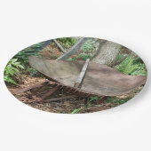 Altes Party mit Blütengarten Pappteller (Schrägansicht)