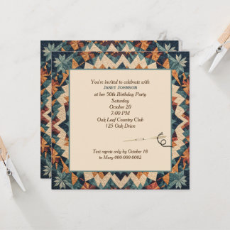 Altes Patchwork Kaleidoscope Quilt Muster Einladung