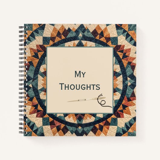 Altes Patchwork Kaleidoscope Quilt Muster Notizblock (Vorderseite)