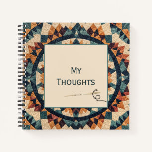 Altes Patchwork Kaleidoscope Quilt Muster Notizblock