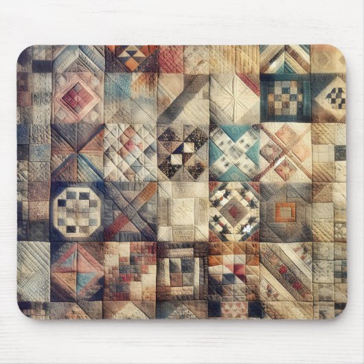 Altes Patchwork-Quilt-Design Mousepad (Vorne)