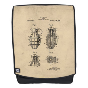 Altes Patent für Granate Rucksack