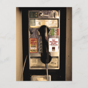 Altes Pay Phone Postkarte