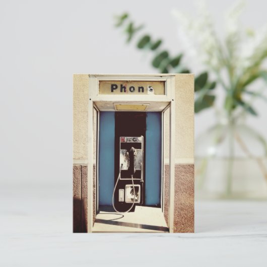 Altes Pay Phone Postkarte (Stehend Vorderseite)