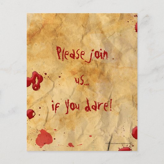 Altes Pergament Blut Spritzer Spuk Haus Flyer (Hinten)