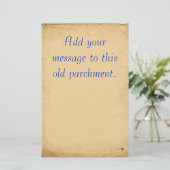 Altes Pergament-Briefpapier Briefpapier (Stehend Vorderseite)