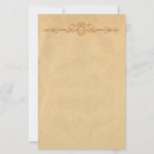 Altes Pergament mit Zierbestation Briefpapier (Rückseite)