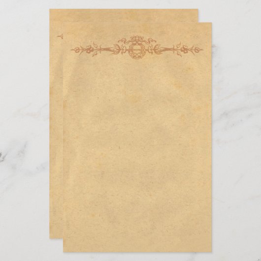 Altes Pergament mit Zierbestation Briefpapier (Vorne/Hinten)