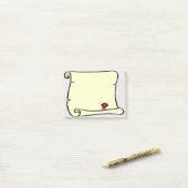 Altes Pergament Scroll Stil Post-it Klebezettel (Auf Schreibtisch)