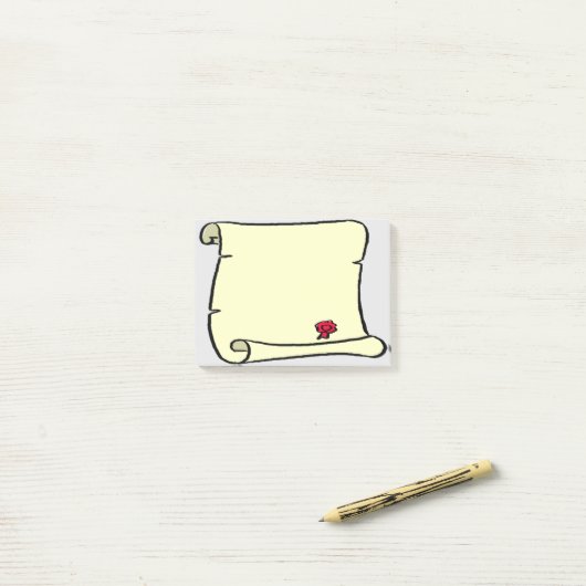 Altes Pergament Scroll Stil Post-it Klebezettel (Auf Schreibtisch)